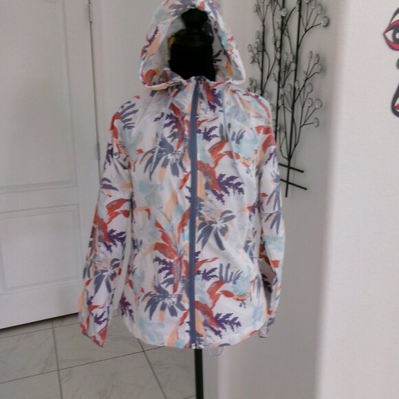 New Columbia Side Hill New Moon Magnolia Floral Print Windbreaker Jacket M - Picture 2 of 16